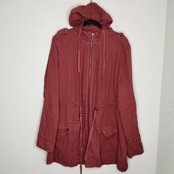 Torrid Twill Utility Anorak Jacket Hooded Women's Plus Size 2X - Picture 2 of 8